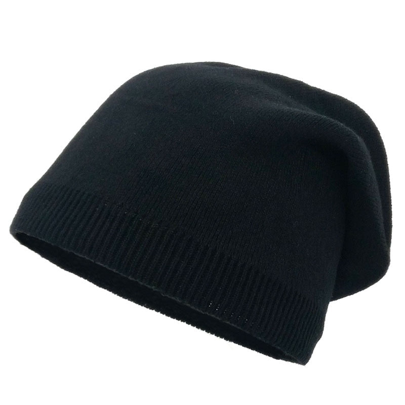 Unisex Beanie Mütze Strickmütze Slouchy mit Rippenbund