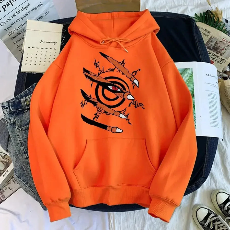 Hoodie met motiefopdruk, kangoeroezak en capuchon