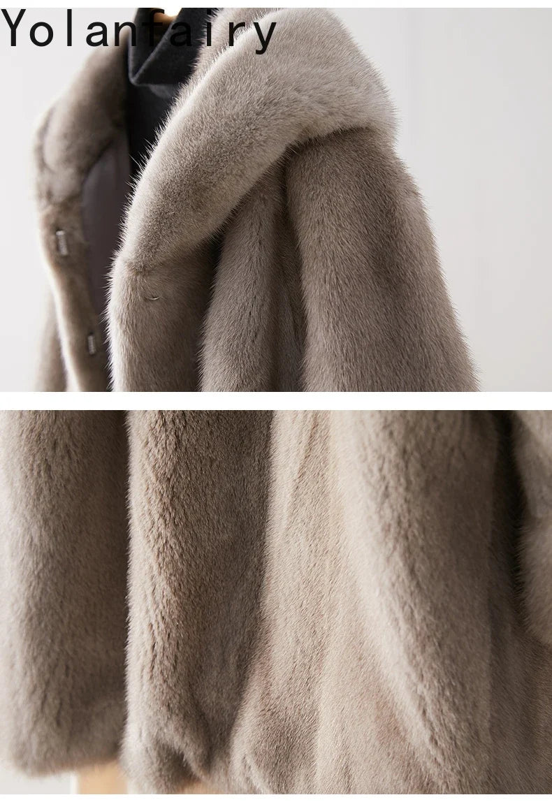 Damen Kapuzenmantel in Beige aus weichem Material mit Taschen, langer Schnitt