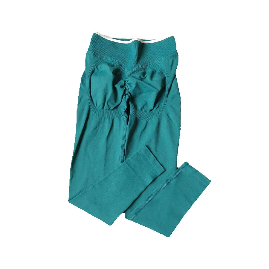 High-waist scrunch-buttlegging met rimpeldetail in verschillende kleuren