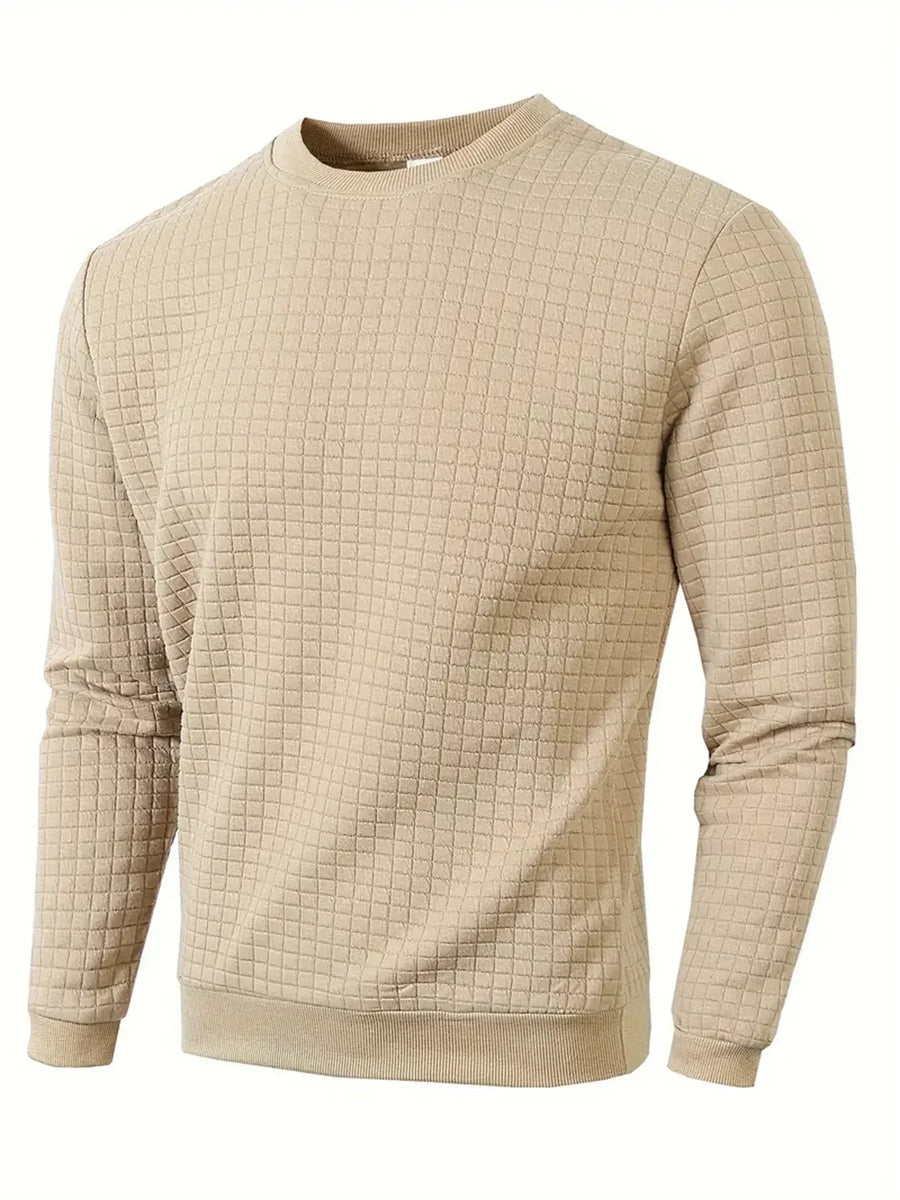 Gestructureerd sweatshirt met ronde hals voor heren, lange mouwen - diverse kleuren