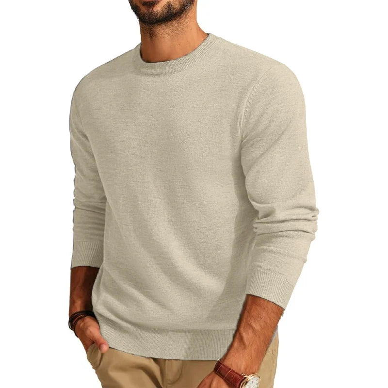 Heren pullover met ronde hals in wijnrood