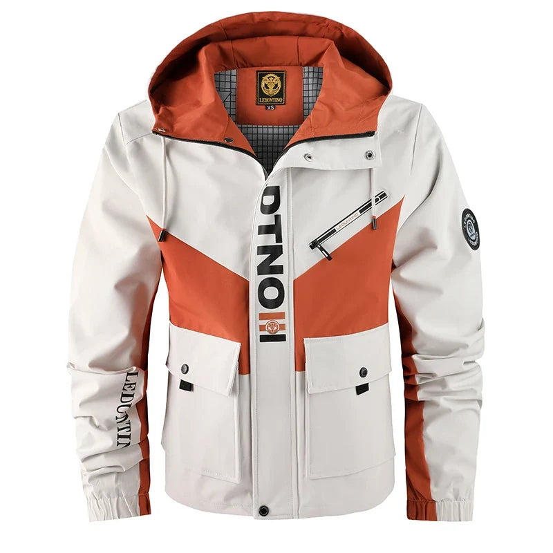 Herren Jacke mit Kapuze & Reißverschluss, mehrfarbig