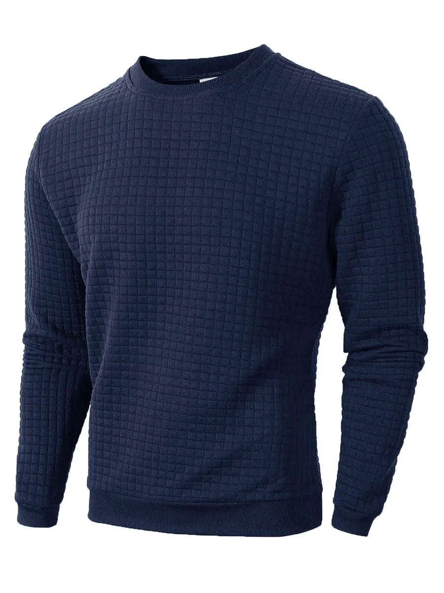 Gestructureerd sweatshirt met ronde hals voor heren, lange mouwen - diverse kleuren