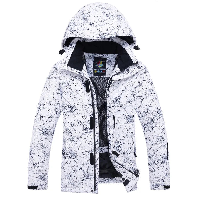 Unisex Outdoorjacke mit Kapuze, bunter Druck