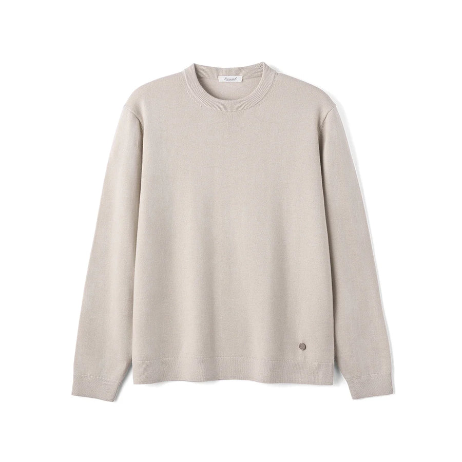 Unisex pullover met ronde hals, fijngebreid, klassiek