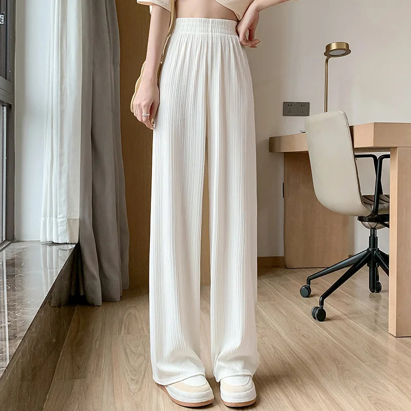 Dameswijde plissébroek met hoge taille - casual en elegant