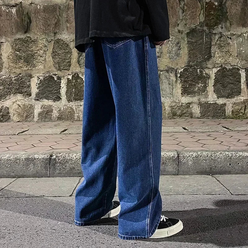 Loose Fit Jeans Herren Weites Bein Lässige Freizeithose Straight Leg