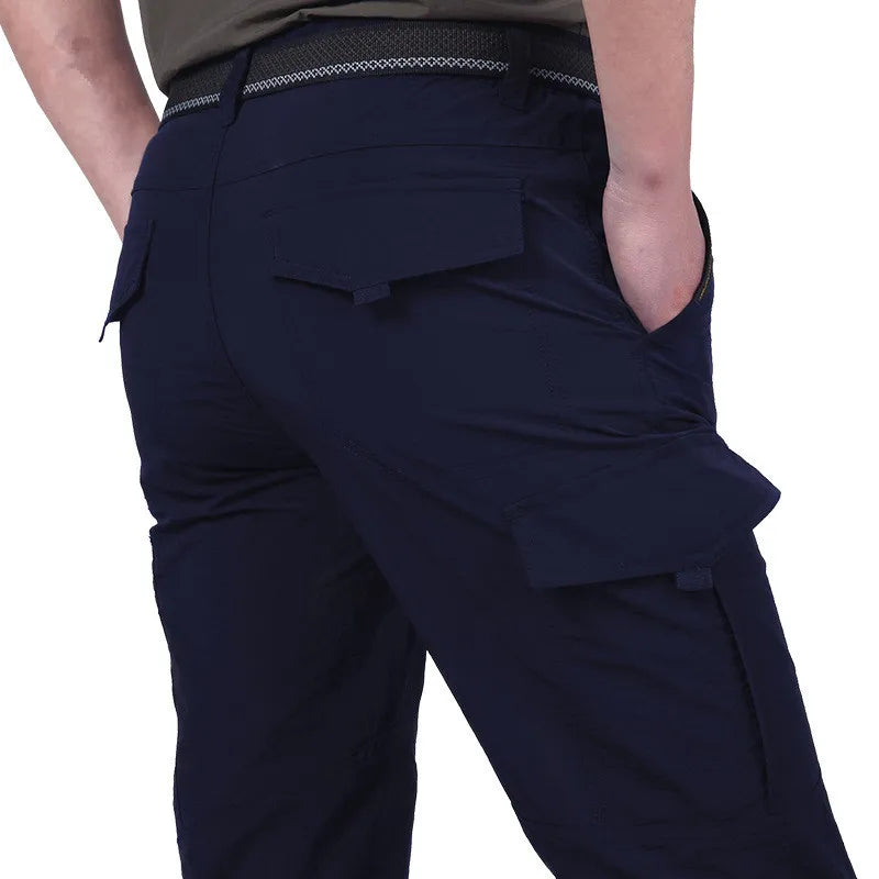 Herren Cargo-Hose mit mehreren Taschen, elastischem Bund
