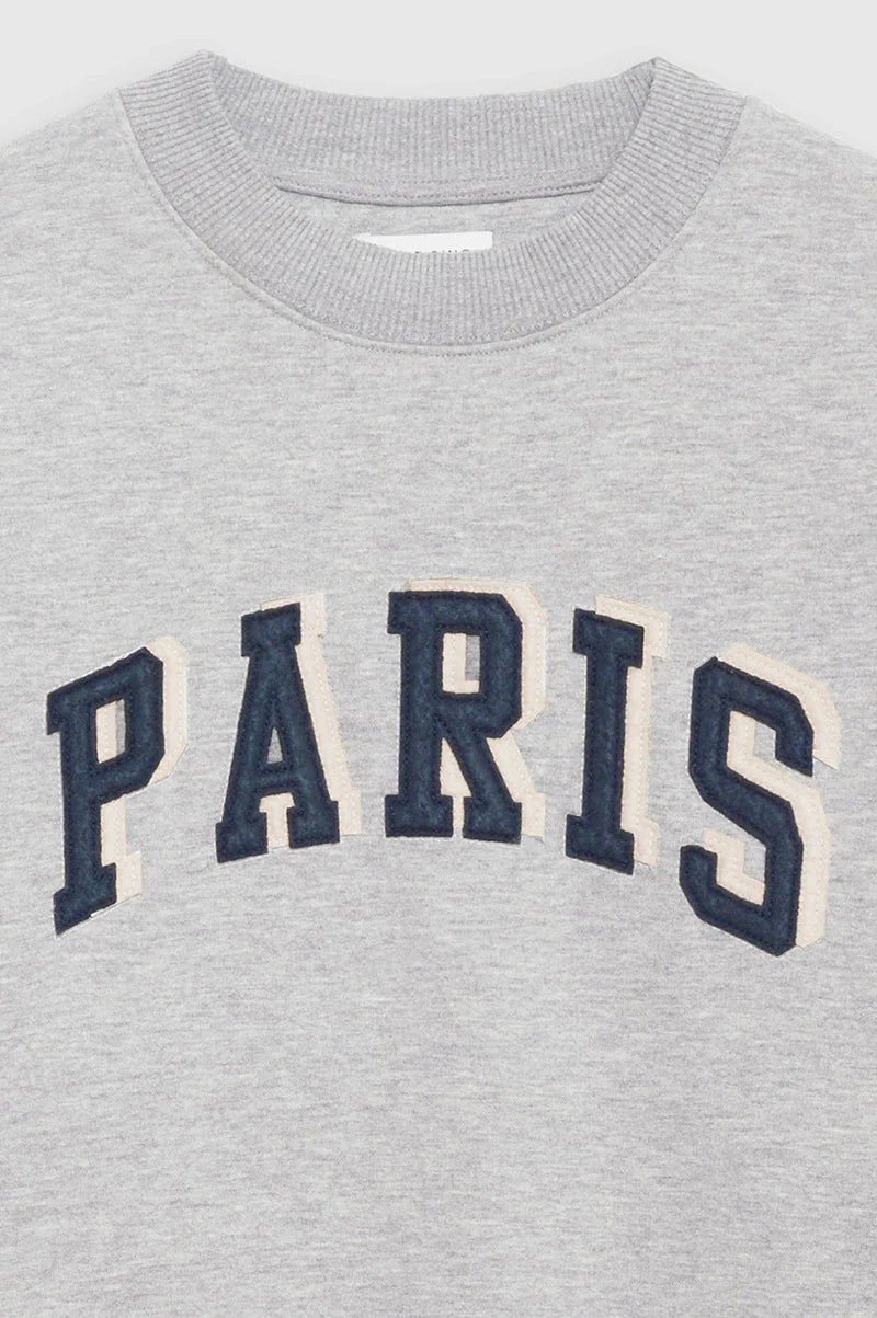 Grijs oversized damessweatshirt met ronde hals en logo-applicatie