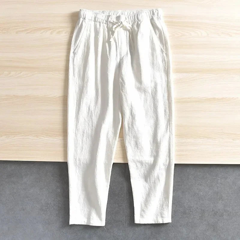 Unisex Leichte Hose mit Gummibund in Weiß