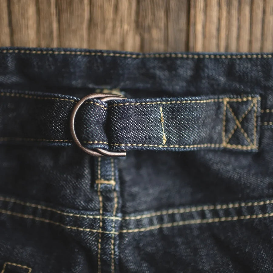 Herenjeans donkerblauw met omslag en achterzakken