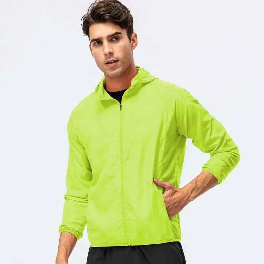 Unisex Leichte Kapuzenjacke Windbreaker mit Reißverschluss