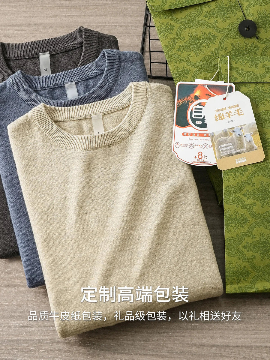 Unisex basic sweater met lange mouwen, ronde hals en fijne brei
