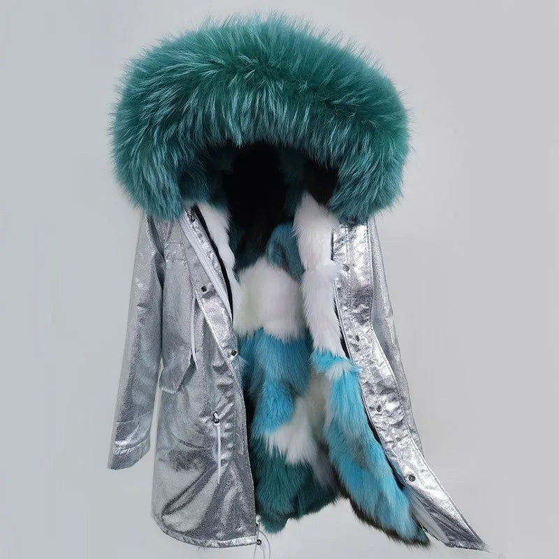 Damen Winterparka mit abnehmbarem Kunstpelzbesatz und Futter