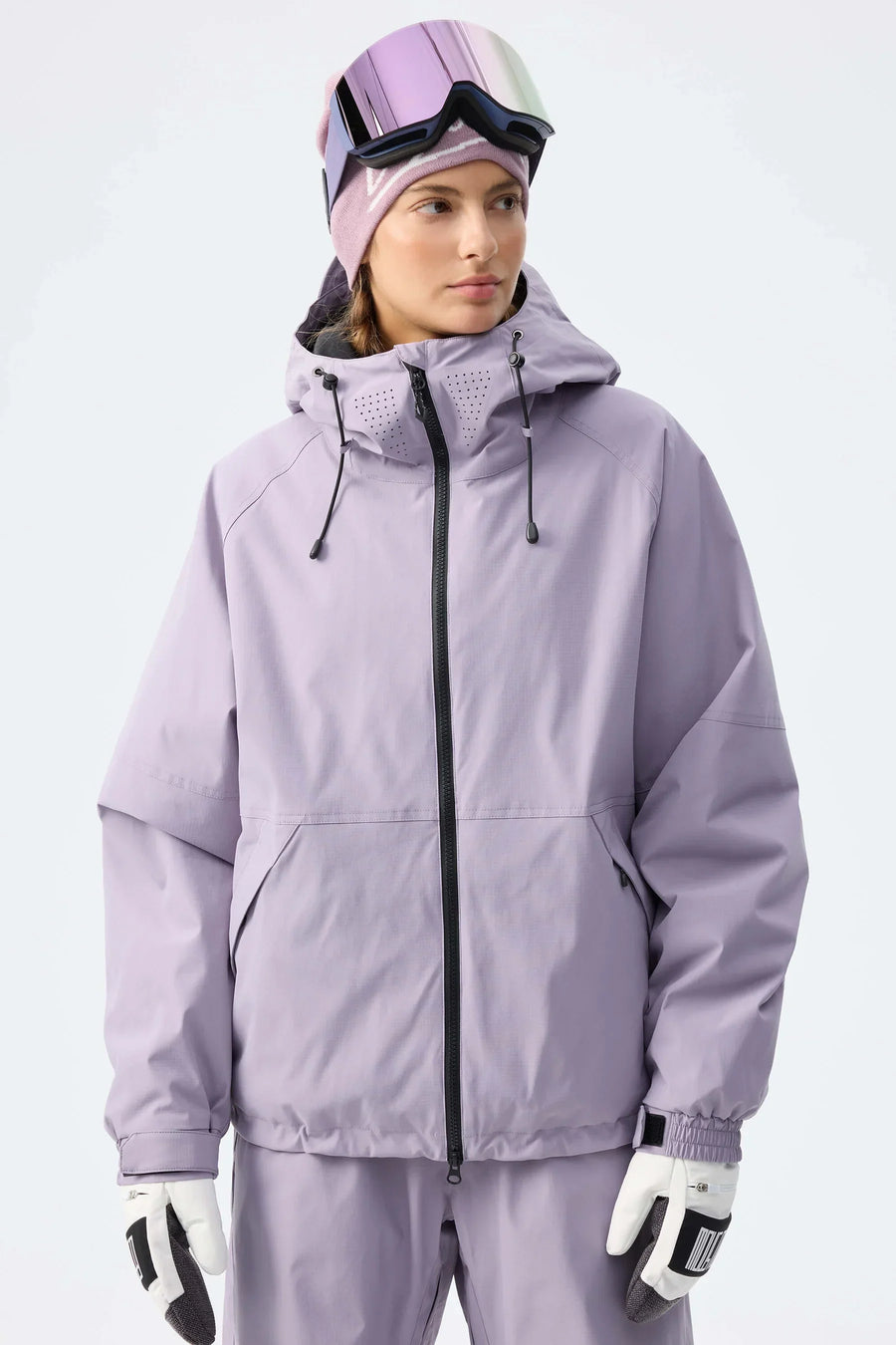 Winterjacke Kapuze Wasserdicht Atmungsaktiv Damen Skijacke Outdoorjacke Rosa