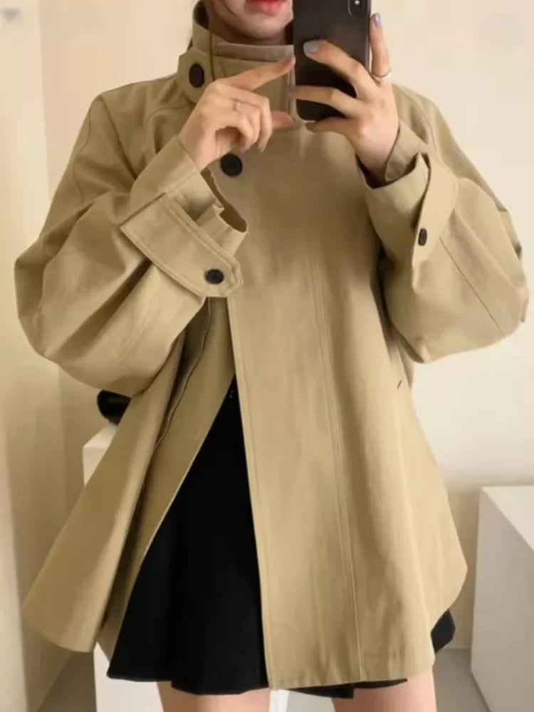 Damen Übergangsjacke mit Kapuze und Stehkragen