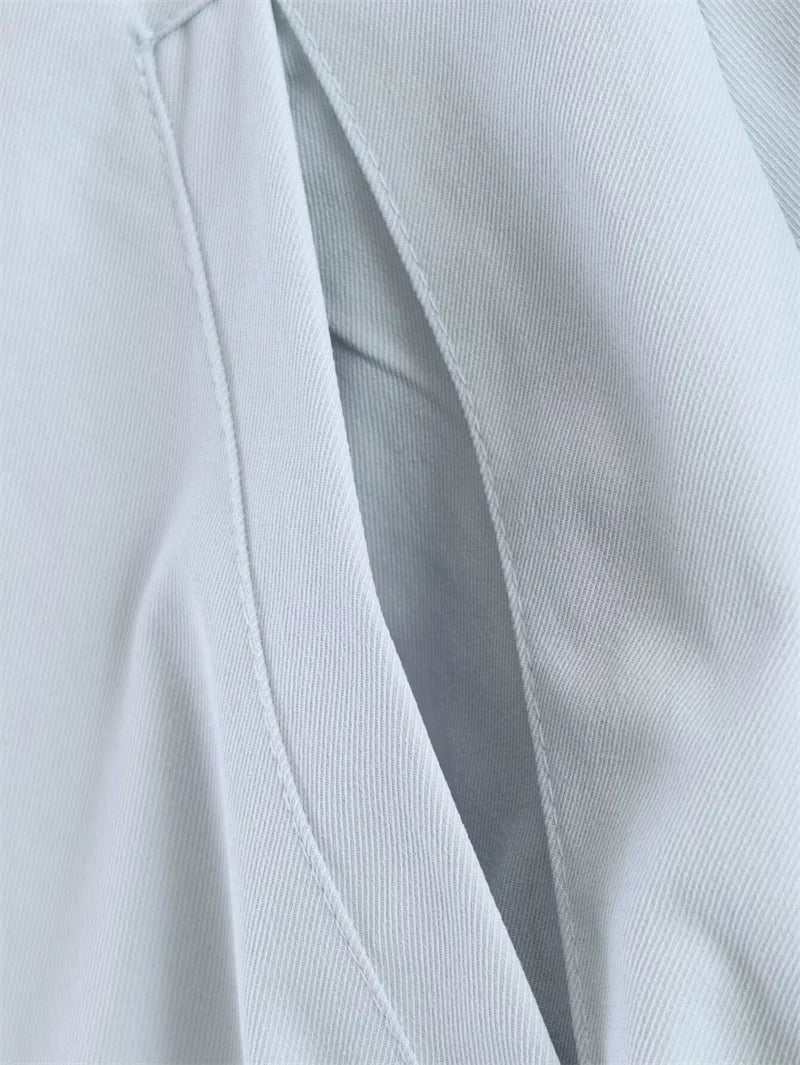 Damen Stehkragen Jacke mit Tunnelzug in Hellblau