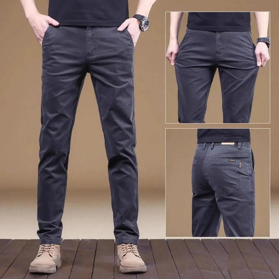 Herren Freizeithose Slim Fit Chino Hose mit Taschen