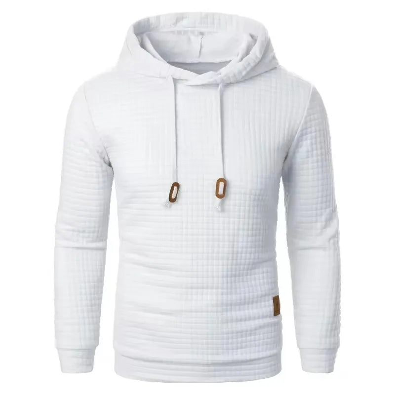 Herenhoodie met structuurpatroon en capuchon