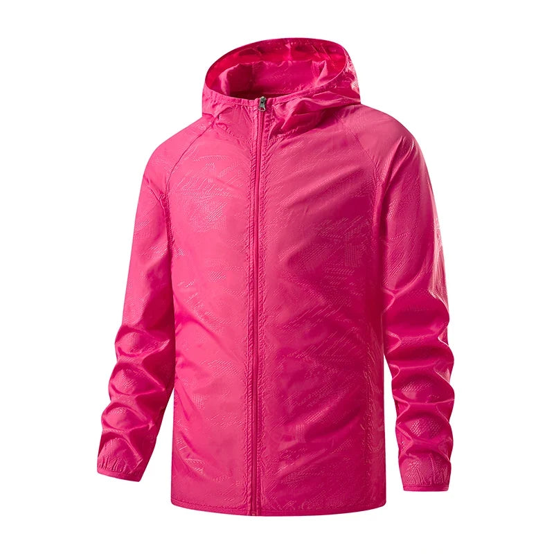 Unisex Leichte Kapuzenjacke Windbreaker mit Reißverschluss