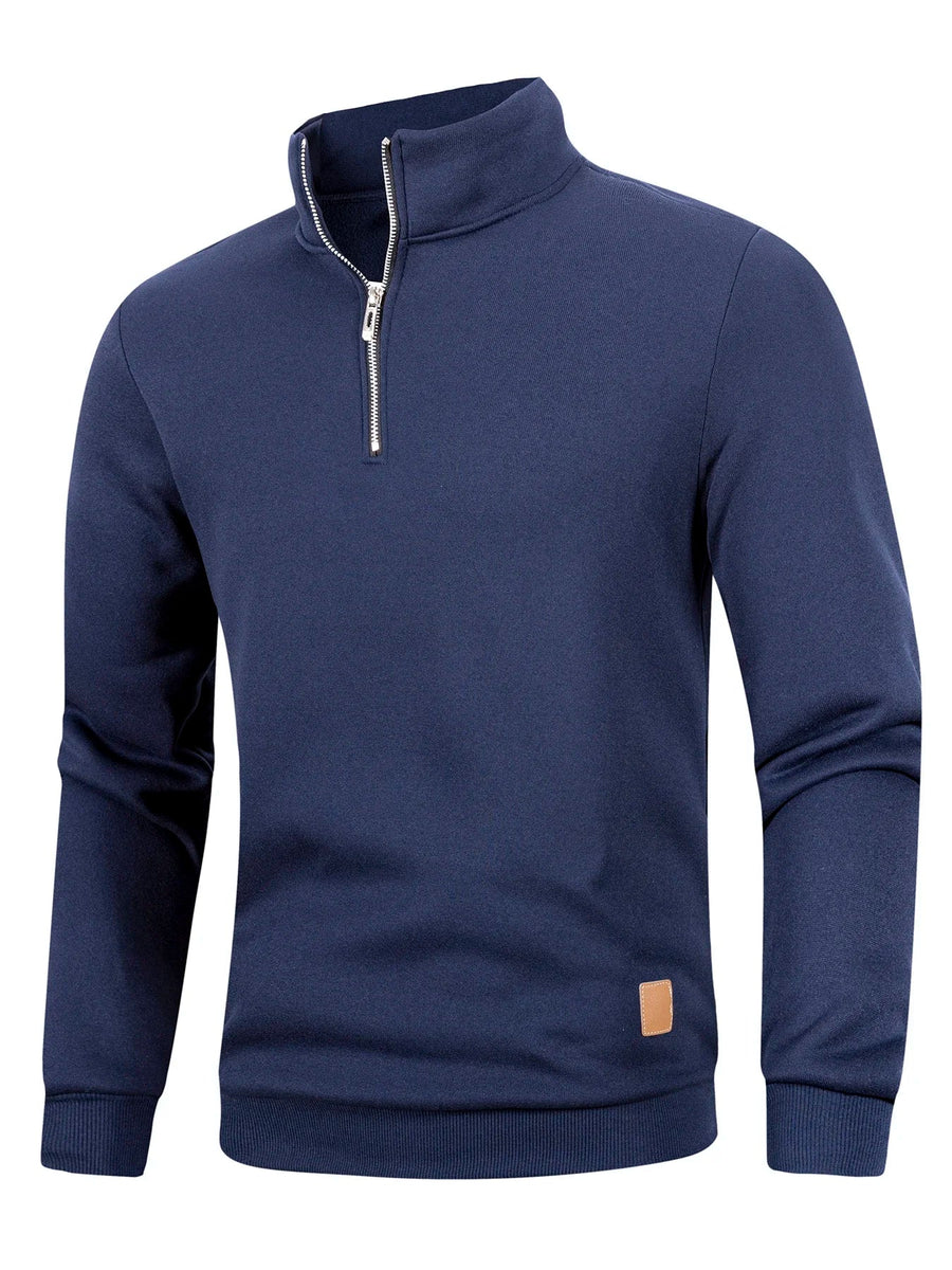 Half-ziptrui voor heren met opstaande kraag, sweatshirt
