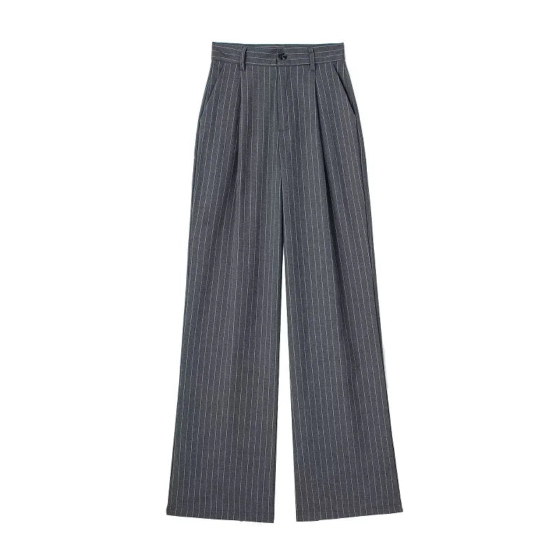 Damen Weite Hose mit hohem Bund – Elegante Plissee-Hosen