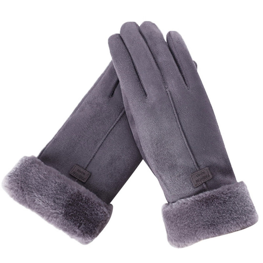 Unisex Winterhandschuhe mit Fleecefutter und Faux-Pelz-Manschette