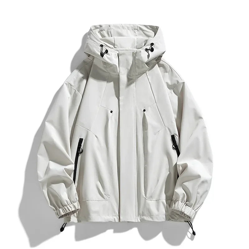 Unisex Kapuzenjacke Freizeitjacke mit Reißverschlusstaschen Schwarz