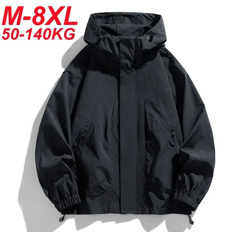 Unisex Kapuzenjacke Freizeitjacke mit Reißverschlusstaschen Schwarz