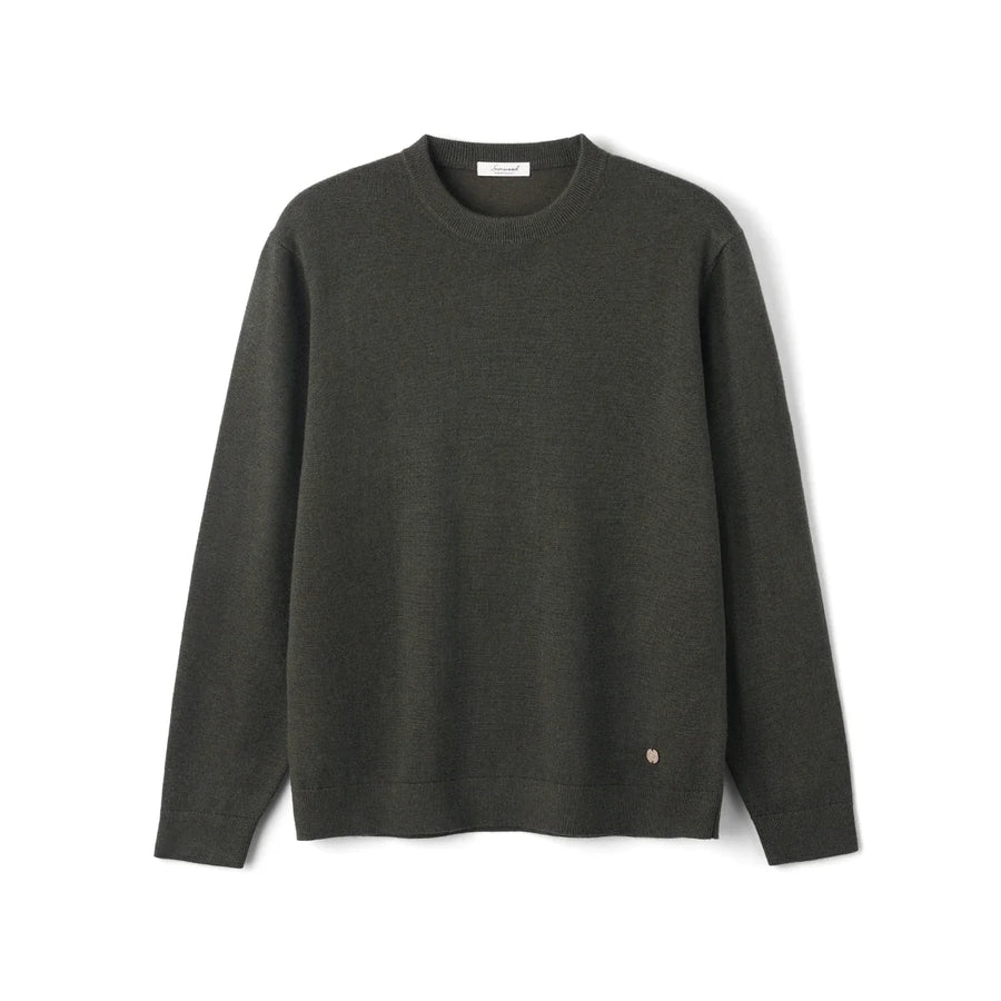 Unisex pullover met ronde hals, fijngebreid, klassiek