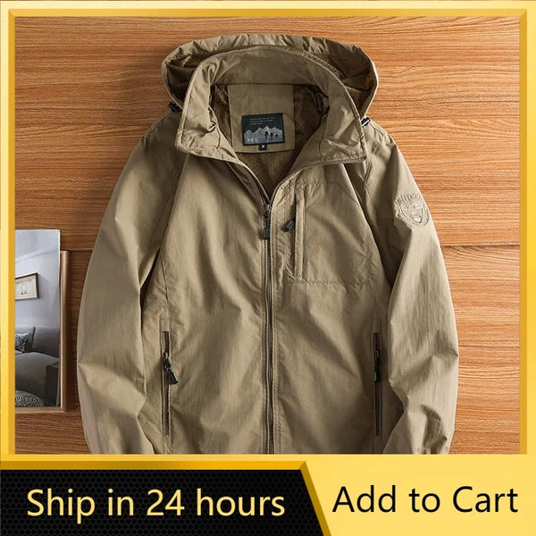 Herren Outdoor Jacke mit Kapuze & Reißverschlüssen