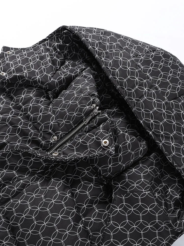 Damen Winter Steppjacke mit Kapuze und Kordelzug