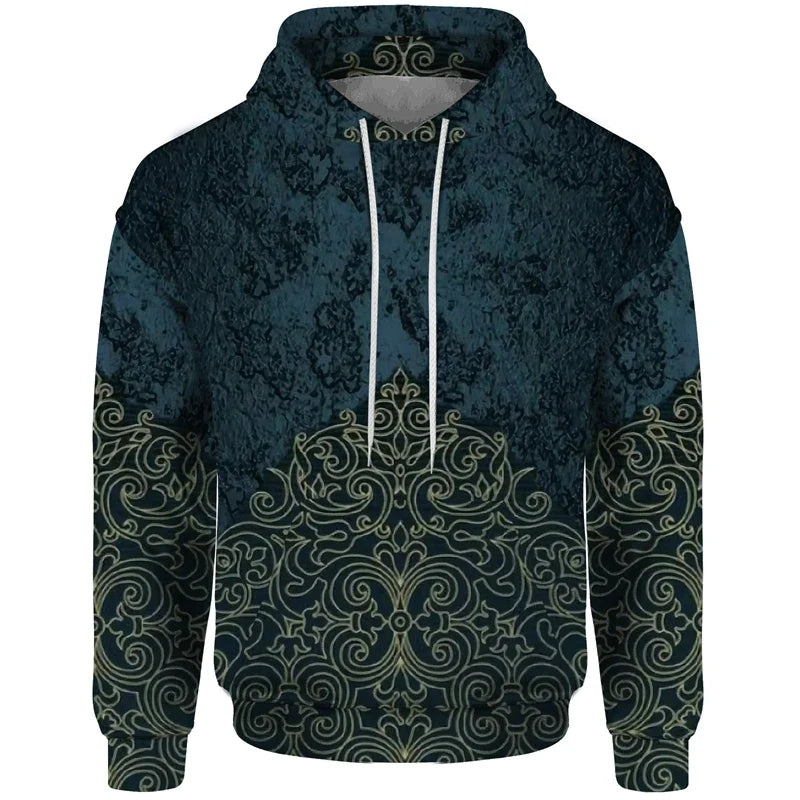 Hoodie met patchworkpatroon en capuchon
