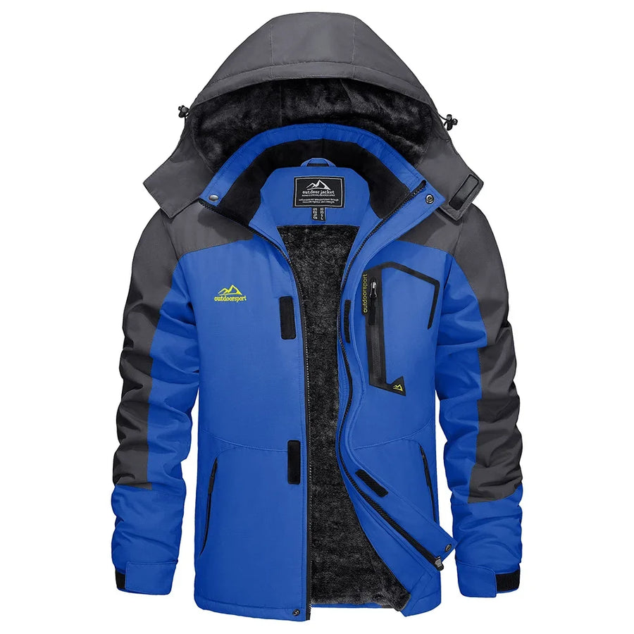 Herren Winterjacke mit Kapuze, gefüttert, atmungsaktiv, outdoor