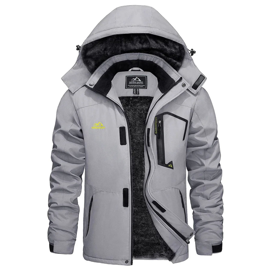Herren Winterjacke mit Kapuze, gefüttert, atmungsaktiv, outdoor