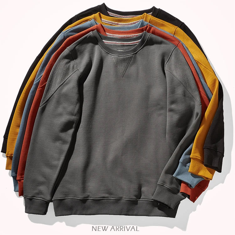 Heren sweatshirt met ronde hals, basic pullover in verschillende kleuren