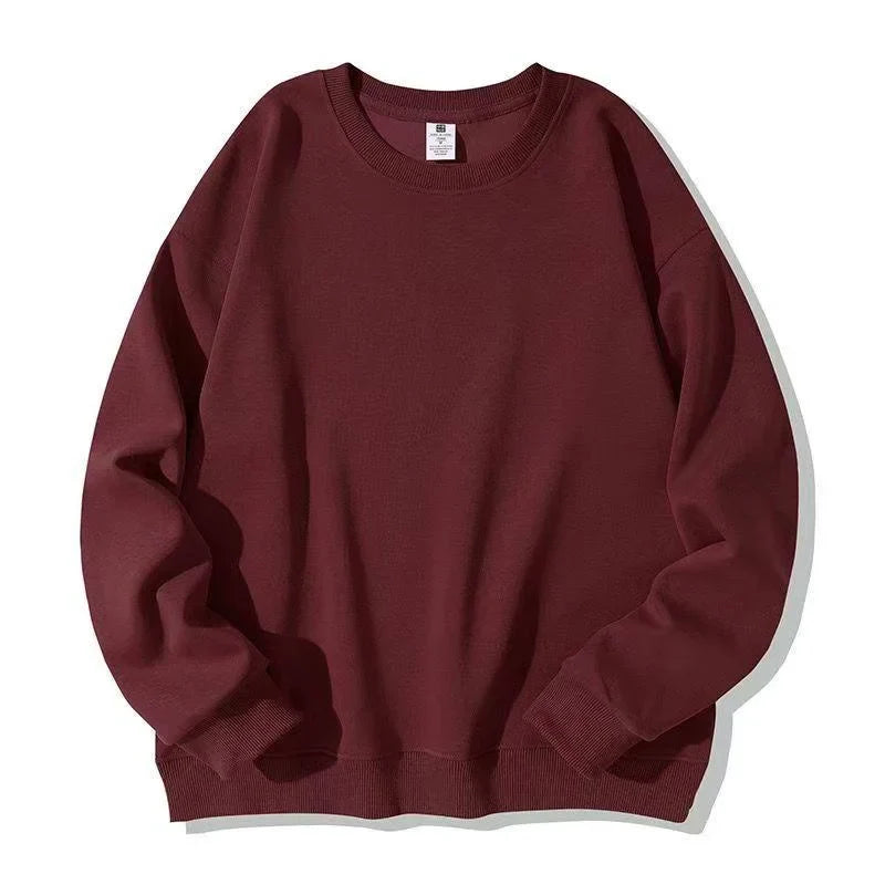 Uniseks basic sweatshirt met ronde hals en lange mouwen, eenvoudig