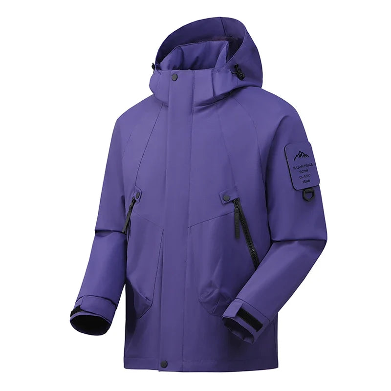 Unisex Outdoorjacke mit Kapuze, wasserdicht & winddicht, viele Farben