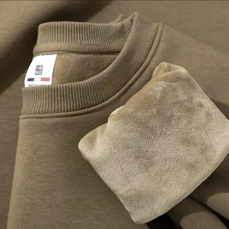 Unisex Langarm Sweatshirt Pullover mit Rundhals und Bündchen