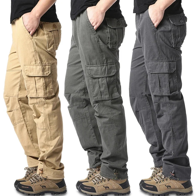 Heren cargobroek met zijzakken, regular fit vrijetijdsbroek