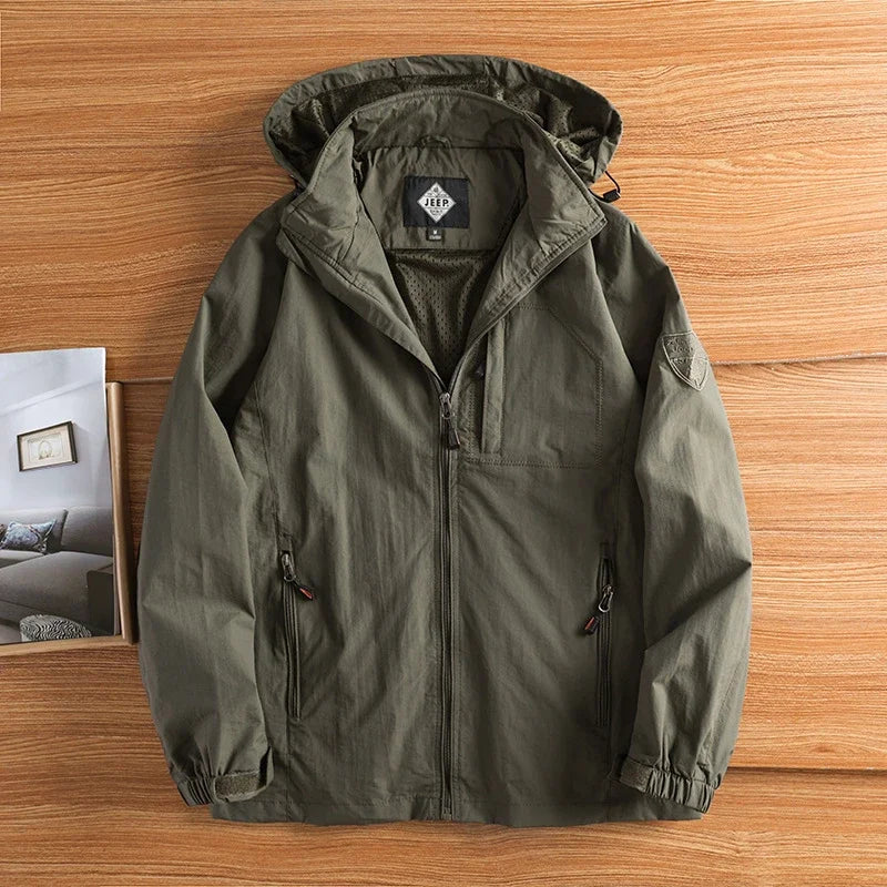 Herren Outdoor Jacke mit Kapuze & Reißverschlüssen