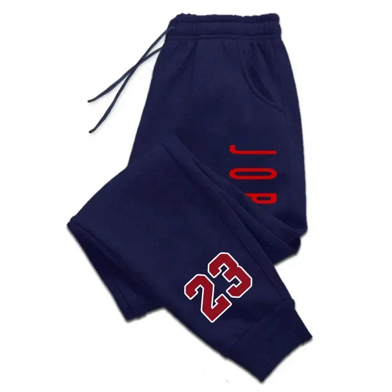 Unisex-joggingbroek met ‘Jord’ en ‘23’-print, trekkoord en boorden