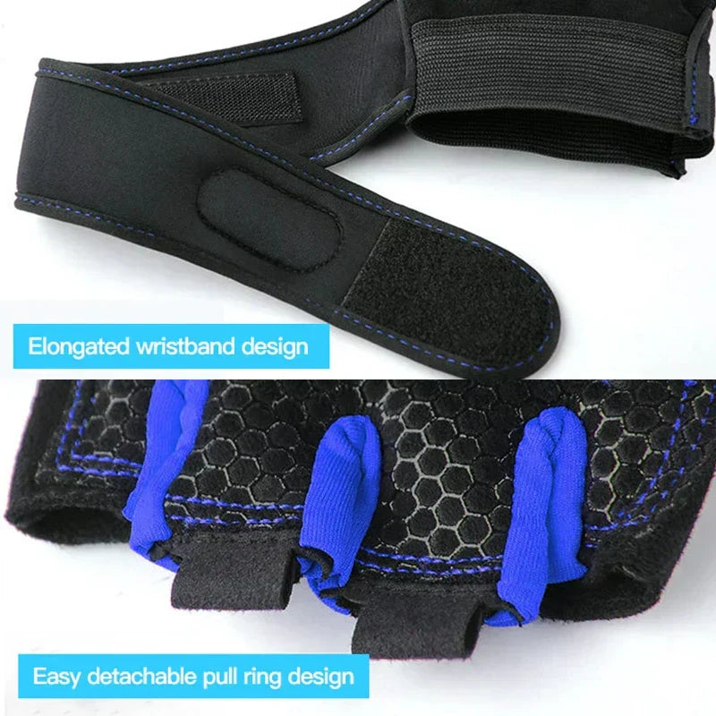 Unisex Fitnesshandschuhe Schwarz Kurzfinger Gewichtheben Training rutschfest mit Handgelenkstütze
