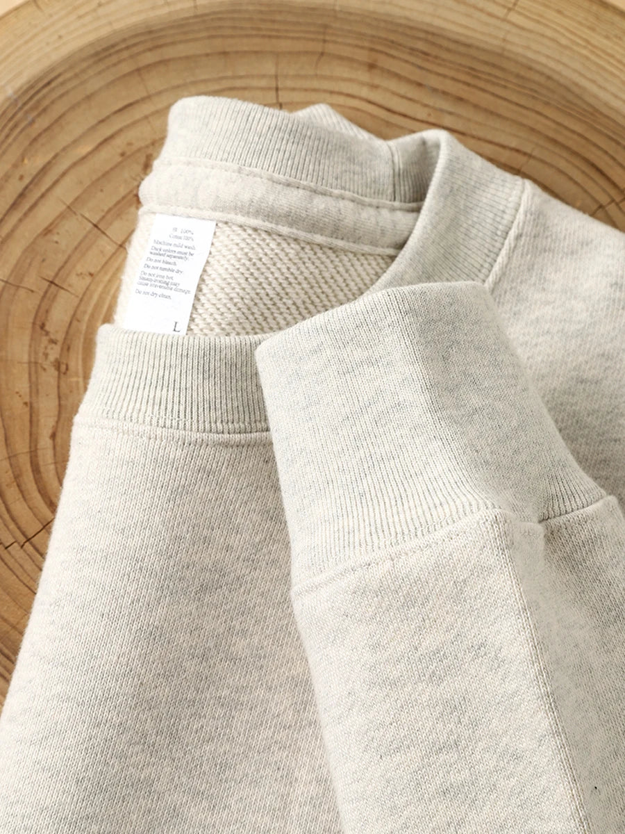 Uniseks sweatshirt met lange mouwen en ronde hals, grijs