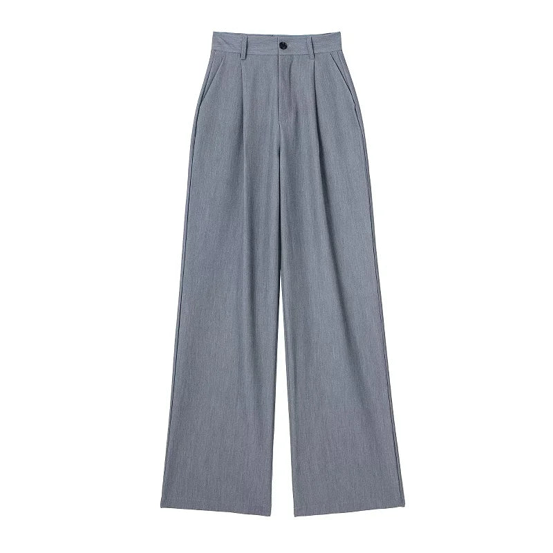 Damen Weite Hose mit hohem Bund – Elegante Plissee-Hosen
