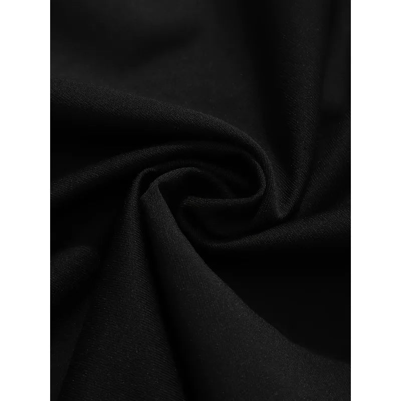 Unisex Weite Jogginghose Schwarz mit Tunnelzug Elastischer Bund