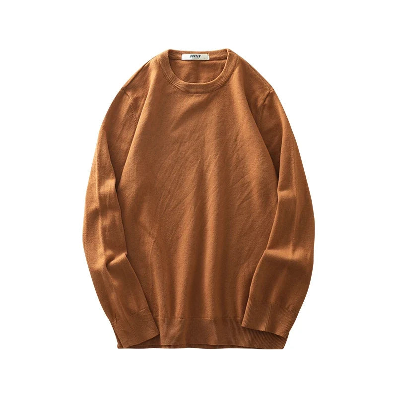 Unisex basic sweater met lange mouwen, ronde hals en fijne brei