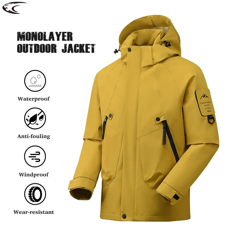 Unisex Outdoorjacke mit Kapuze, wasserdicht & winddicht, viele Farben