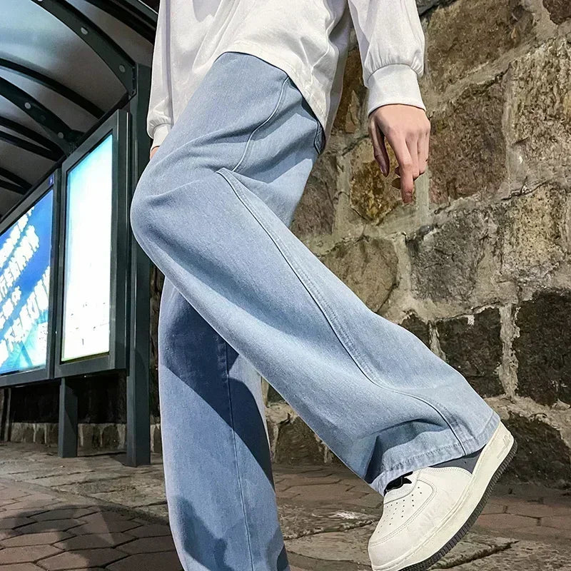 Loose Fit Jeans Herren Weites Bein Lässige Freizeithose Straight Leg